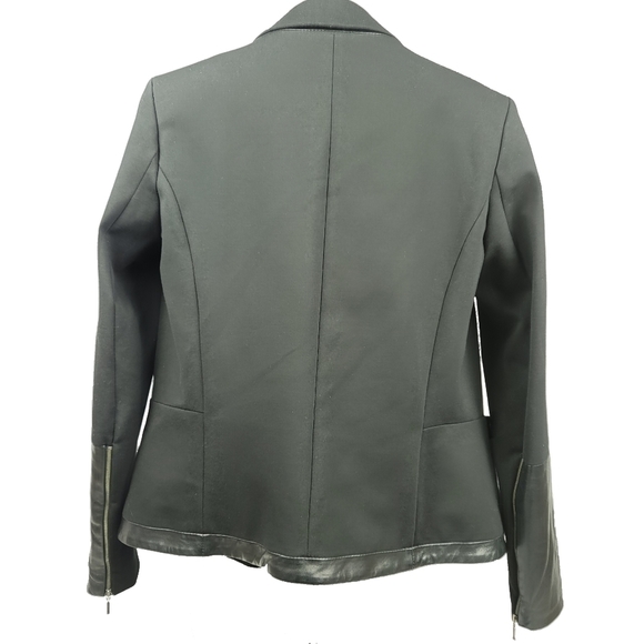 NEW Danier Peak Lapel Blazer Zippered Cuff Italian Leather Trim Size Small - Picture 3 of 11